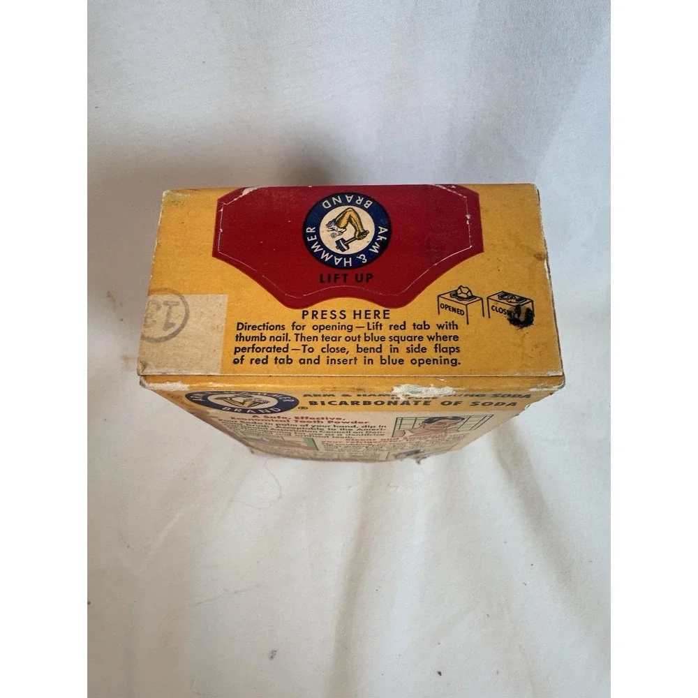 Vintage Arm & Hammer Church & Co Baking Soda Box 1 lb‎ 1950s Advertising